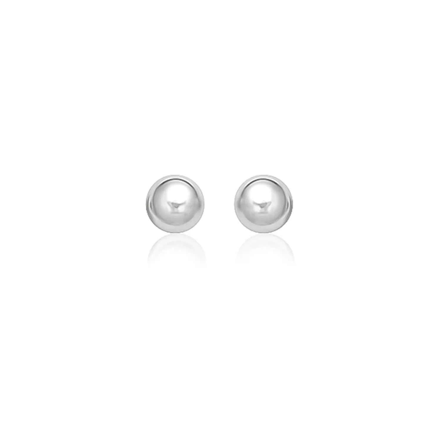 14k White Gold Classic Stud Earrings (10.0 mm)-rx507