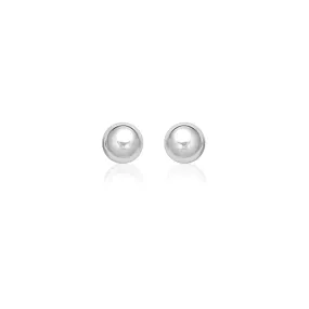 14k White Gold Classic Stud Earrings (10.0 mm)-rx507