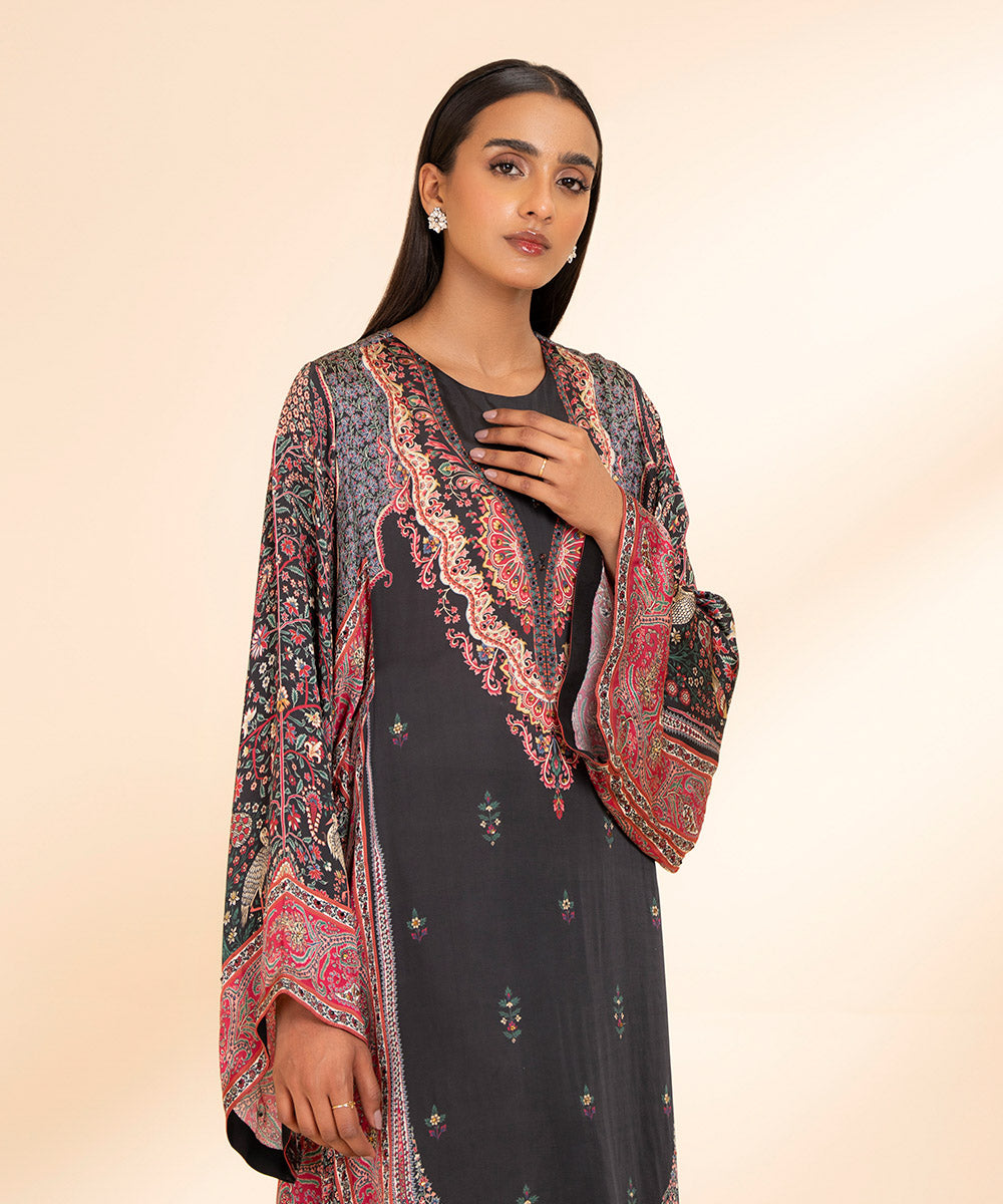 2 Piece - Printed Silk Suit