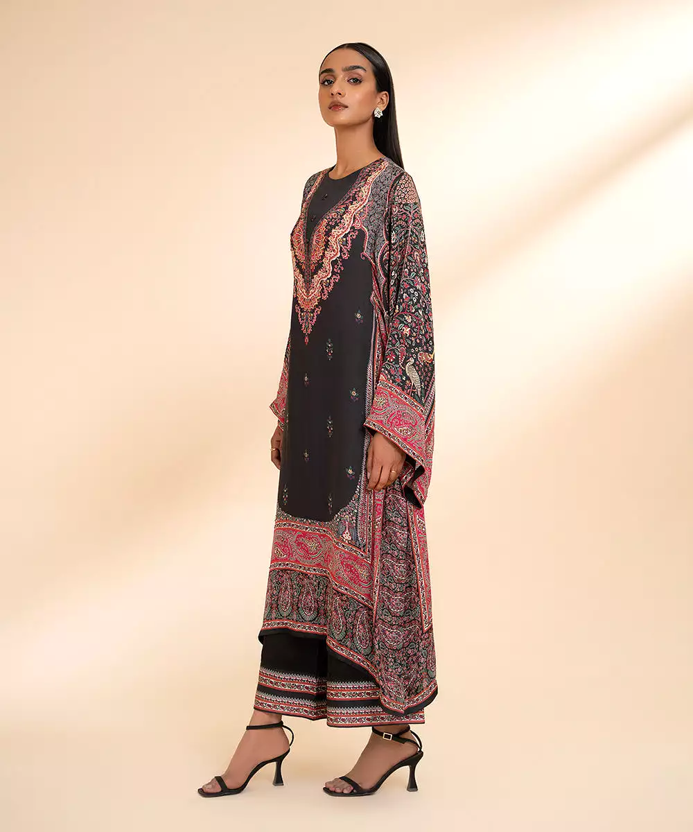 2 Piece - Printed Silk Suit