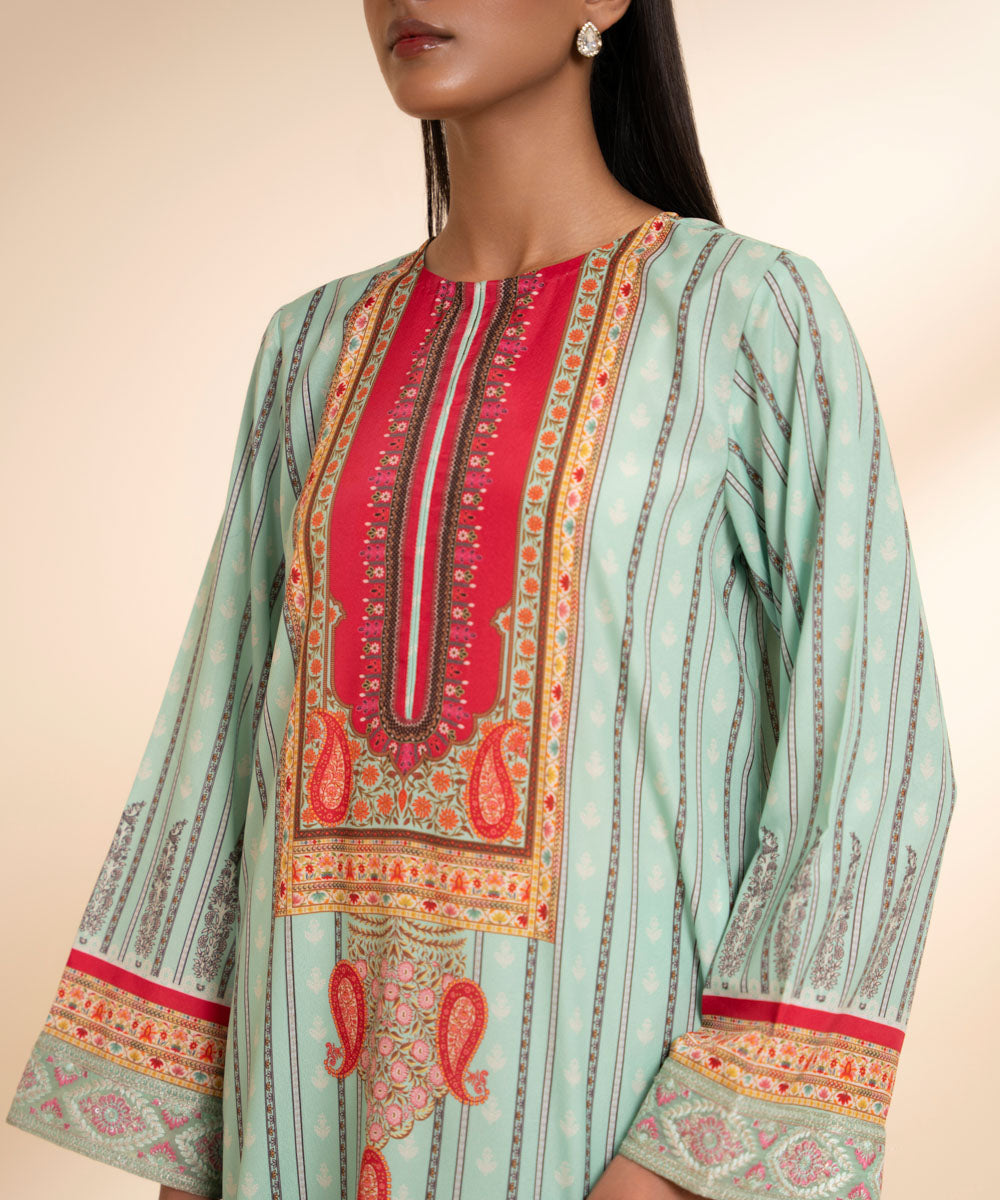 3 Piece - Embroidered Silk Suit