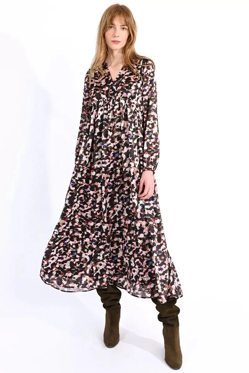 Abstract Print Maxi Dress