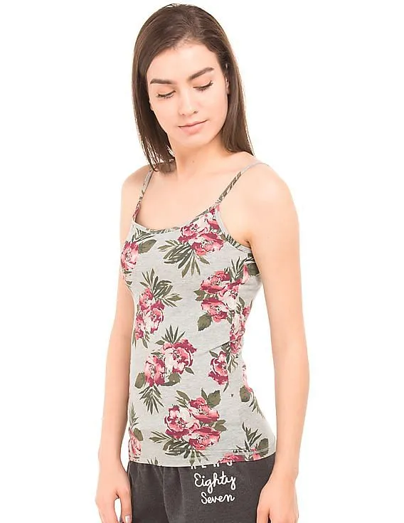 Aeropostale Floral Print Cotton Elastane Camisole