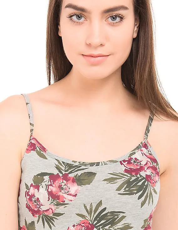 Aeropostale Floral Print Cotton Elastane Camisole