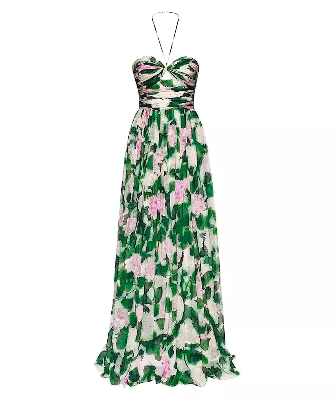 Botanical Print Flowy Maxi Dress