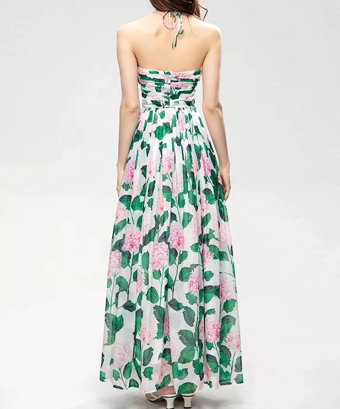 Botanical Print Flowy Maxi Dress