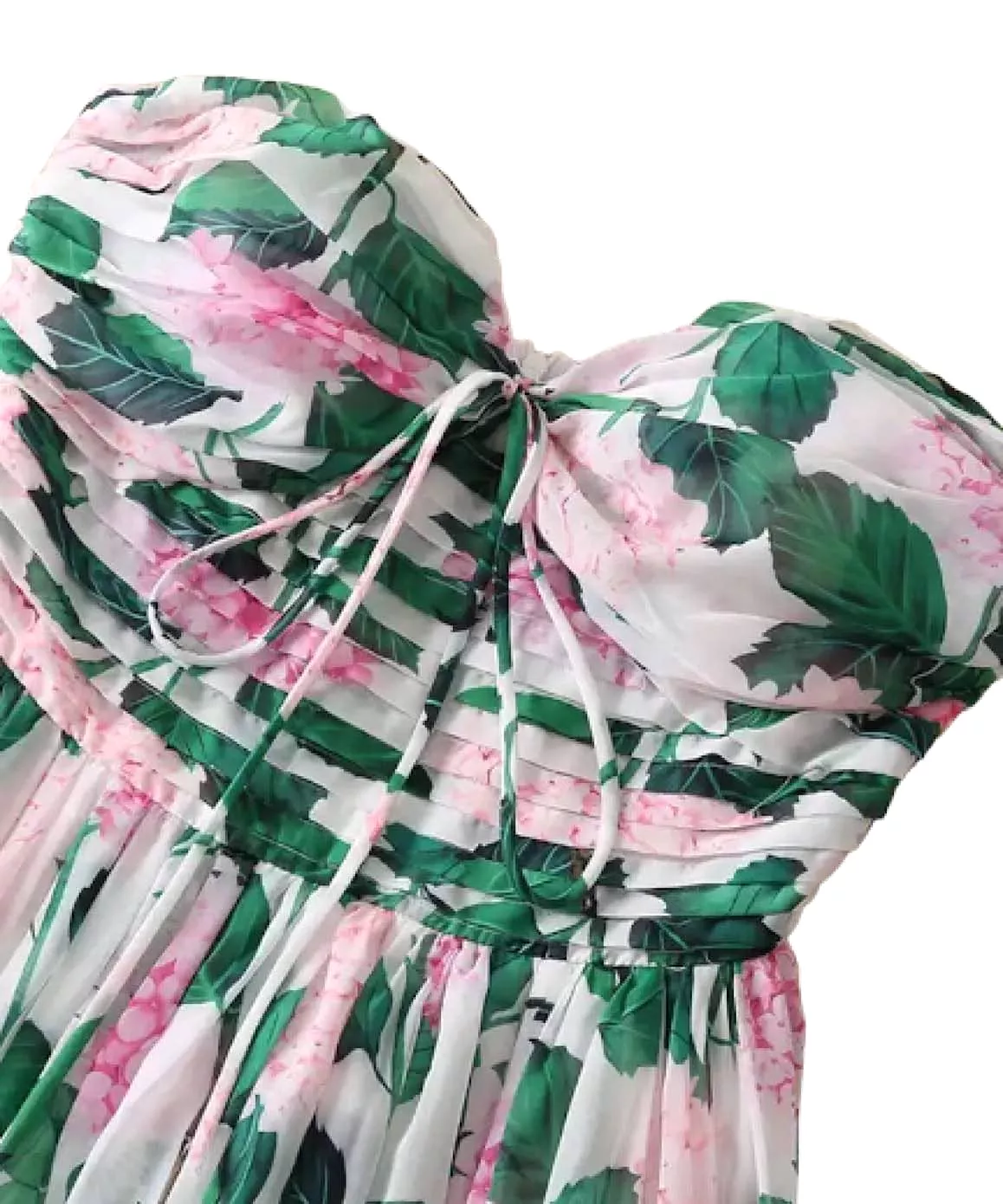 Botanical Print Flowy Maxi Dress