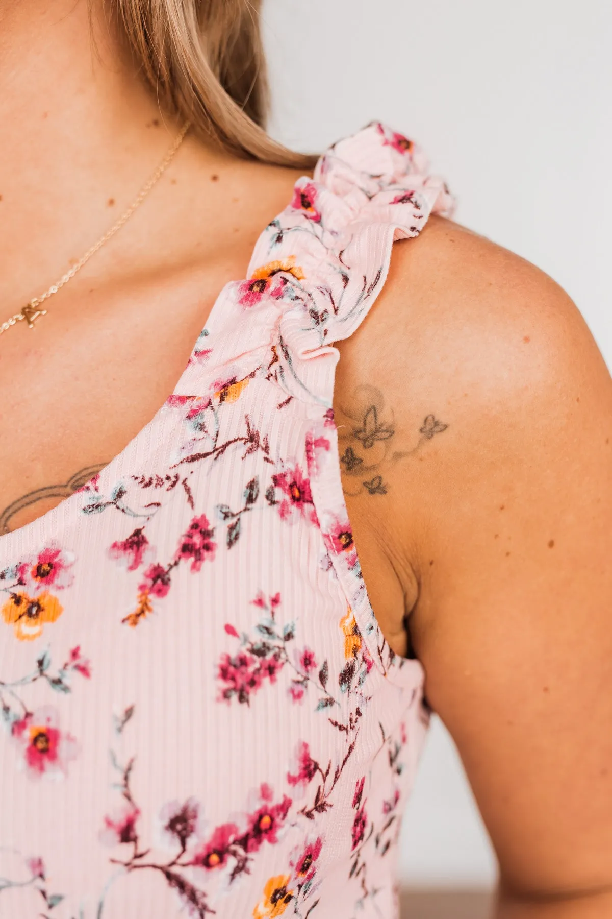 Bring On The Love Floral Tank- Blush