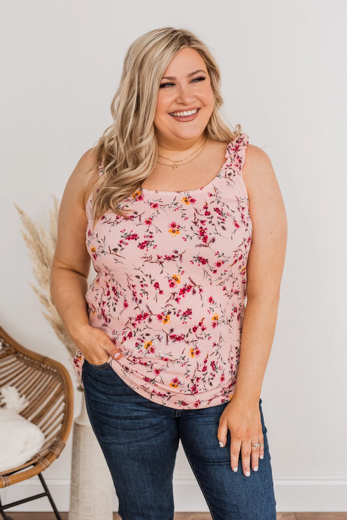 Bring On The Love Floral Tank- Blush