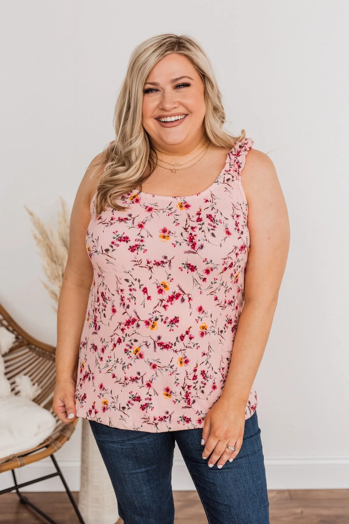 Bring On The Love Floral Tank- Blush