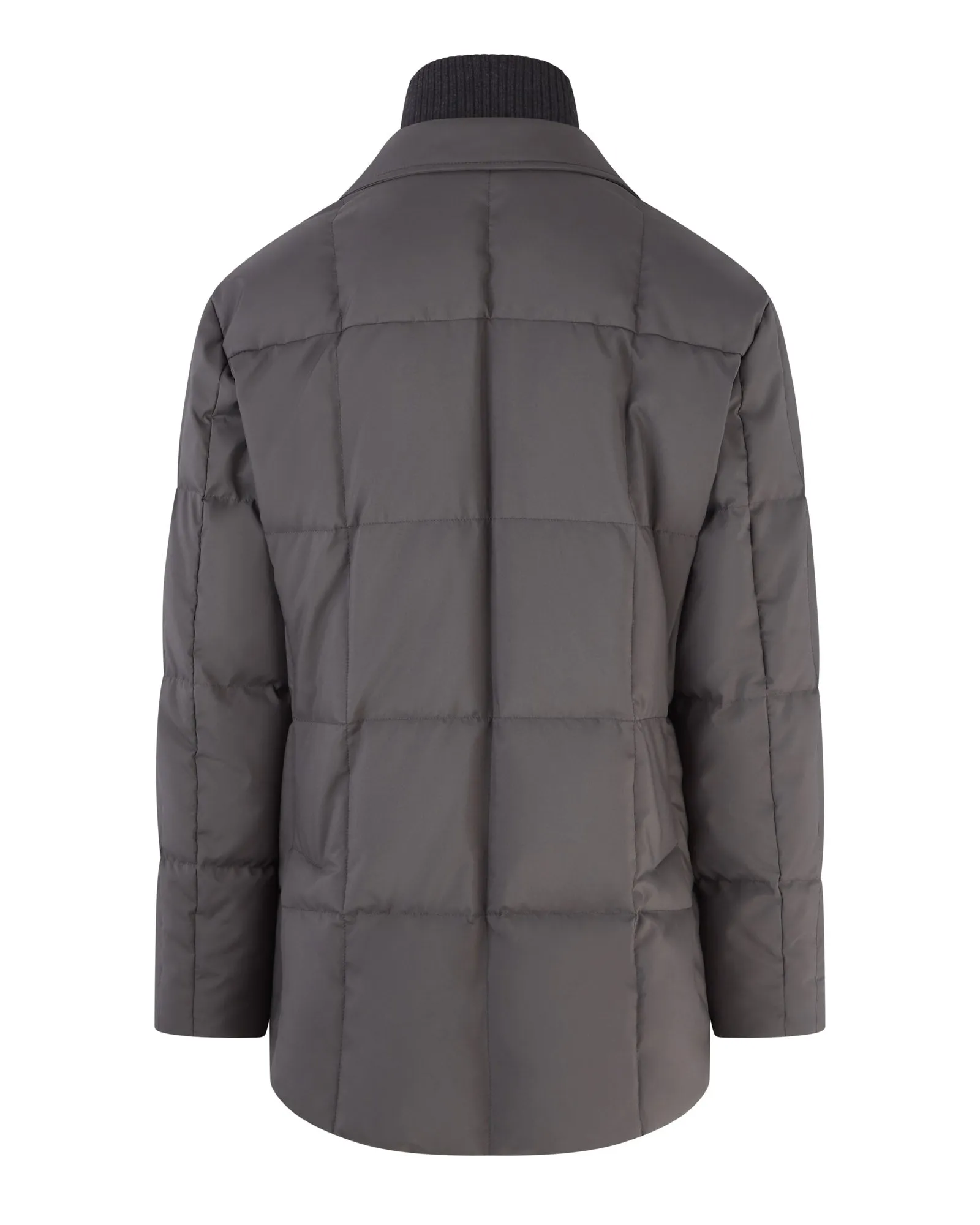 Brioni Quilted Puffer Coat With Chest Piece (Grey)