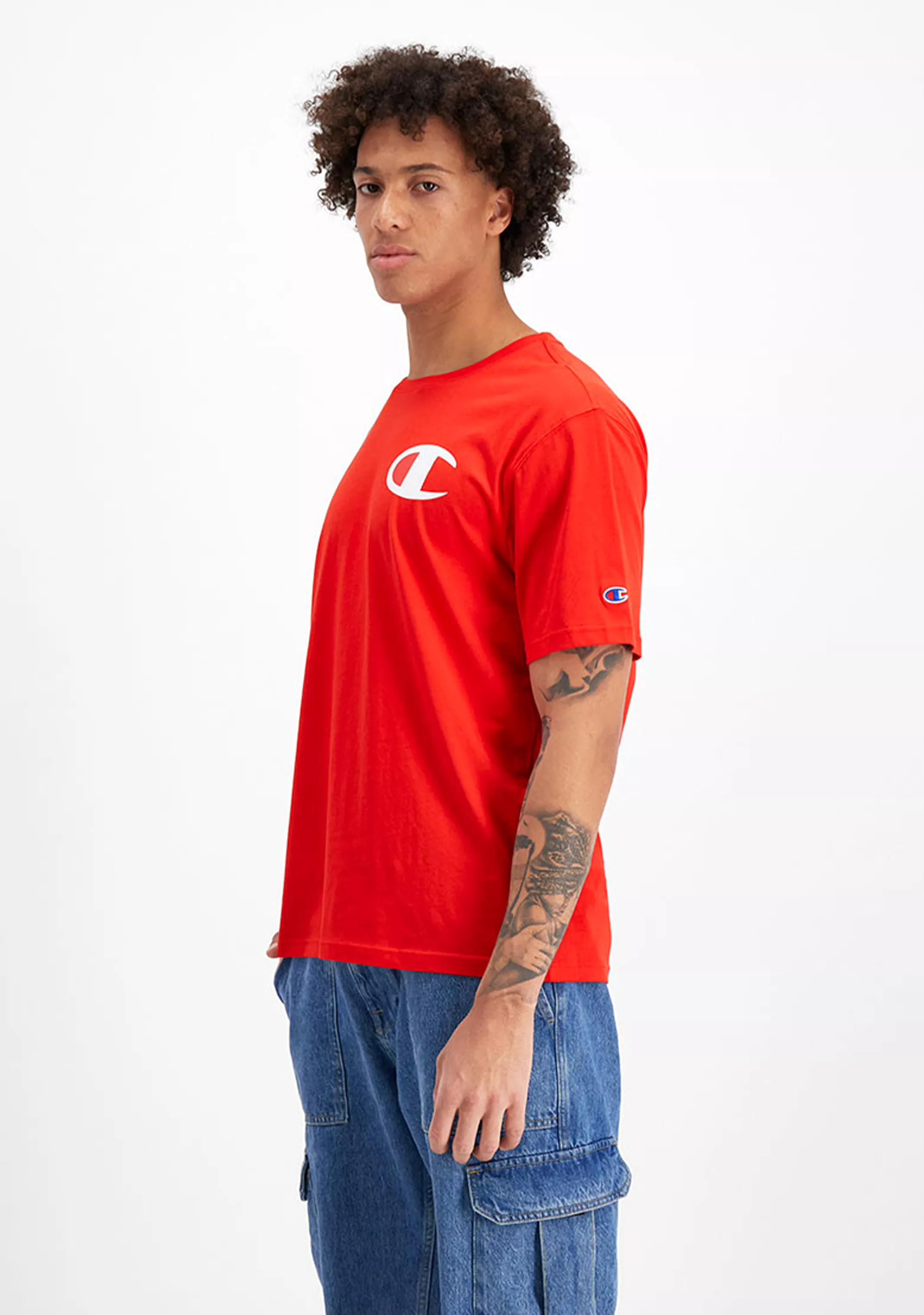 Champion Mens C Logo Short Sleeve Tee Red <br> AY68N GJR