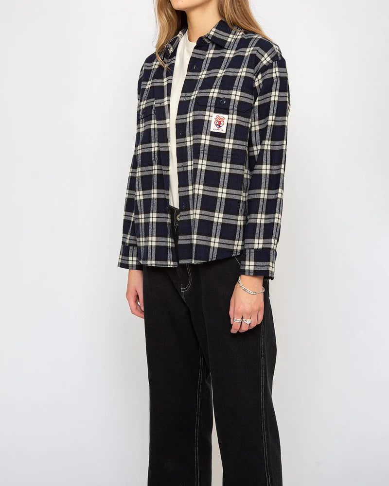 CHEMISE DEUS FEMME FLANNEL CHECK NAVY