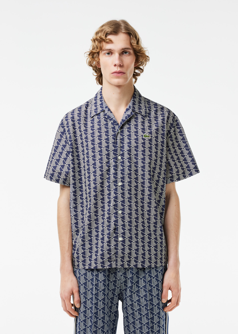 Chemise Lacoste monogramme marine