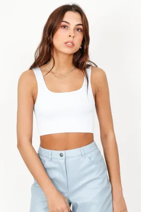 Cropped Rib Tank - Sky Blue