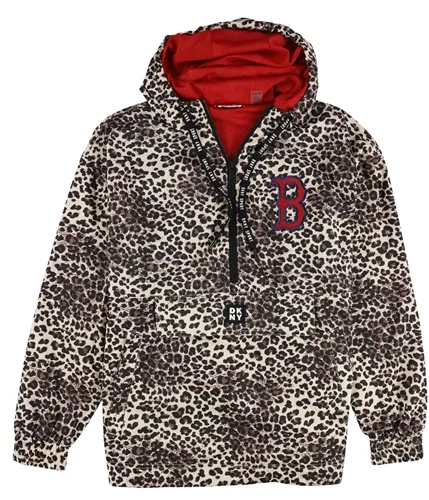 Dkny Womens Leopard Boston Red Sox Windbreaker Jacket