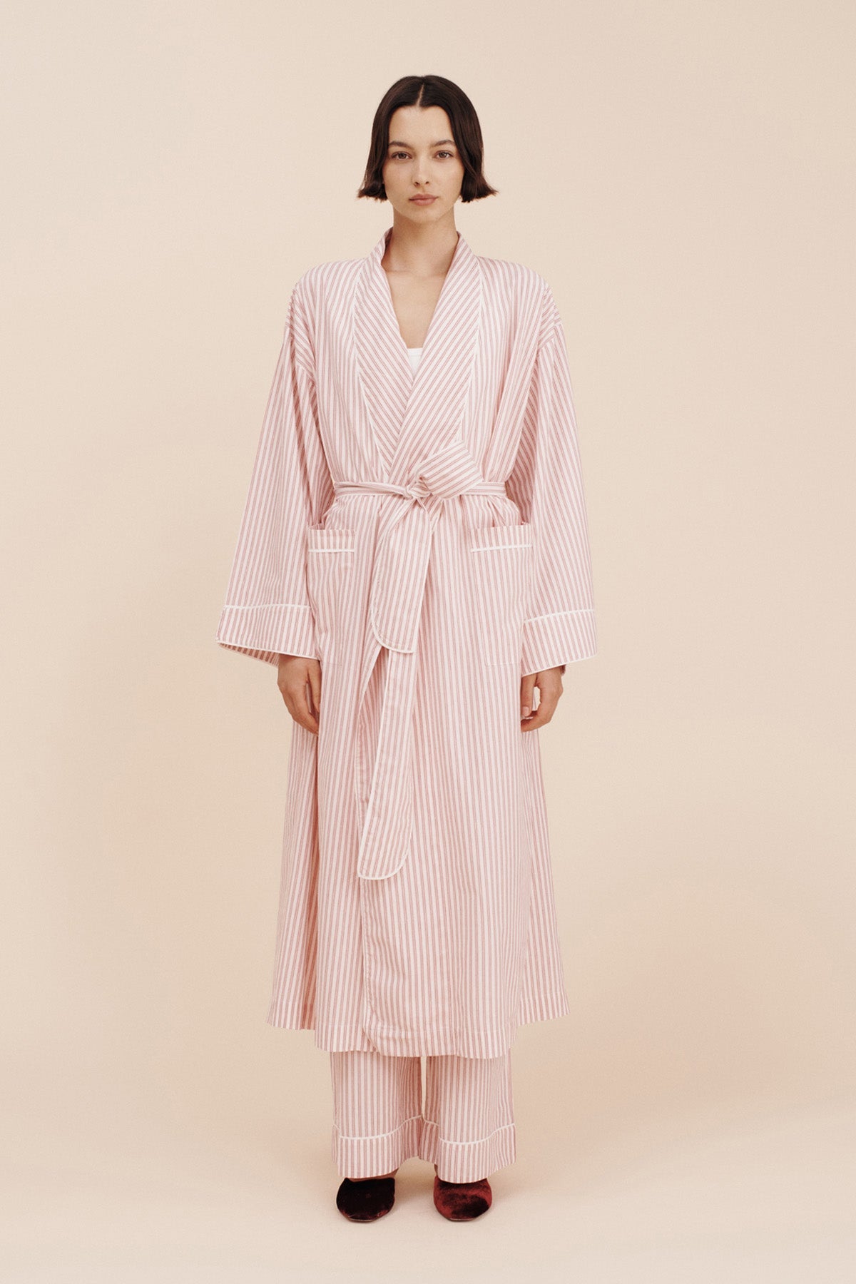 EDIE ROBE - STRAWBERRY STRIPE