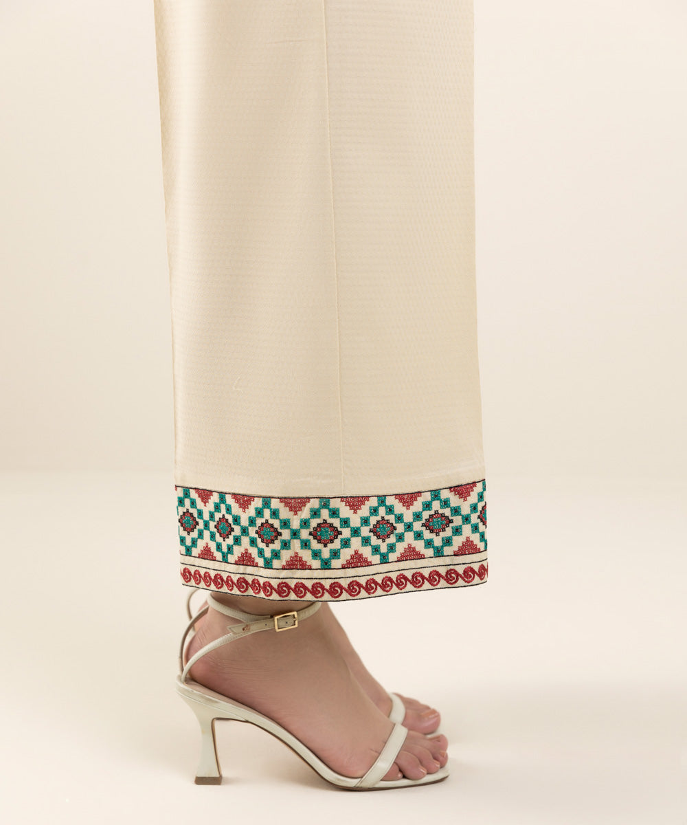 Embroidered Dobby Culottes