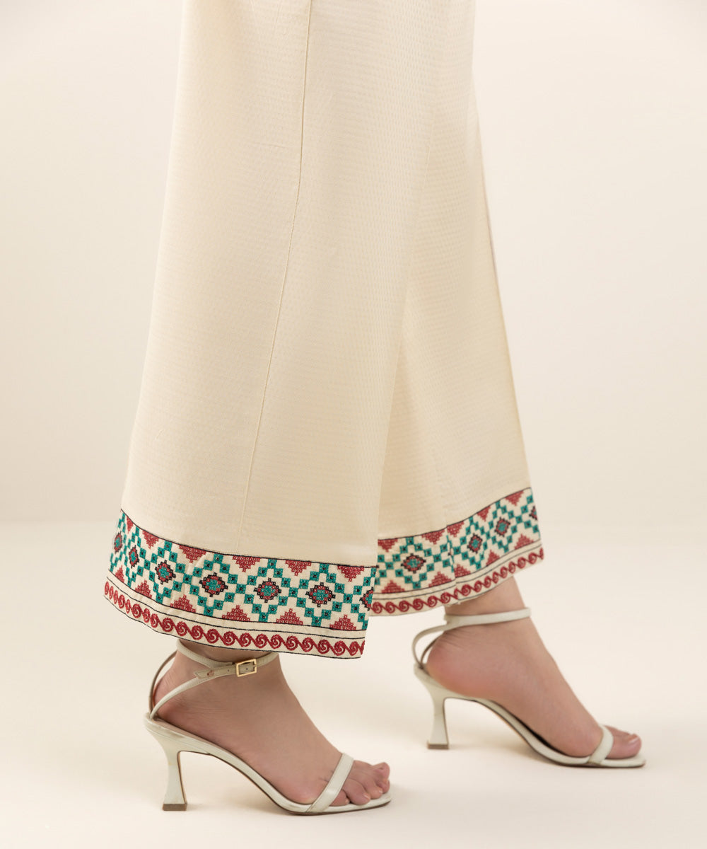 Embroidered Dobby Culottes