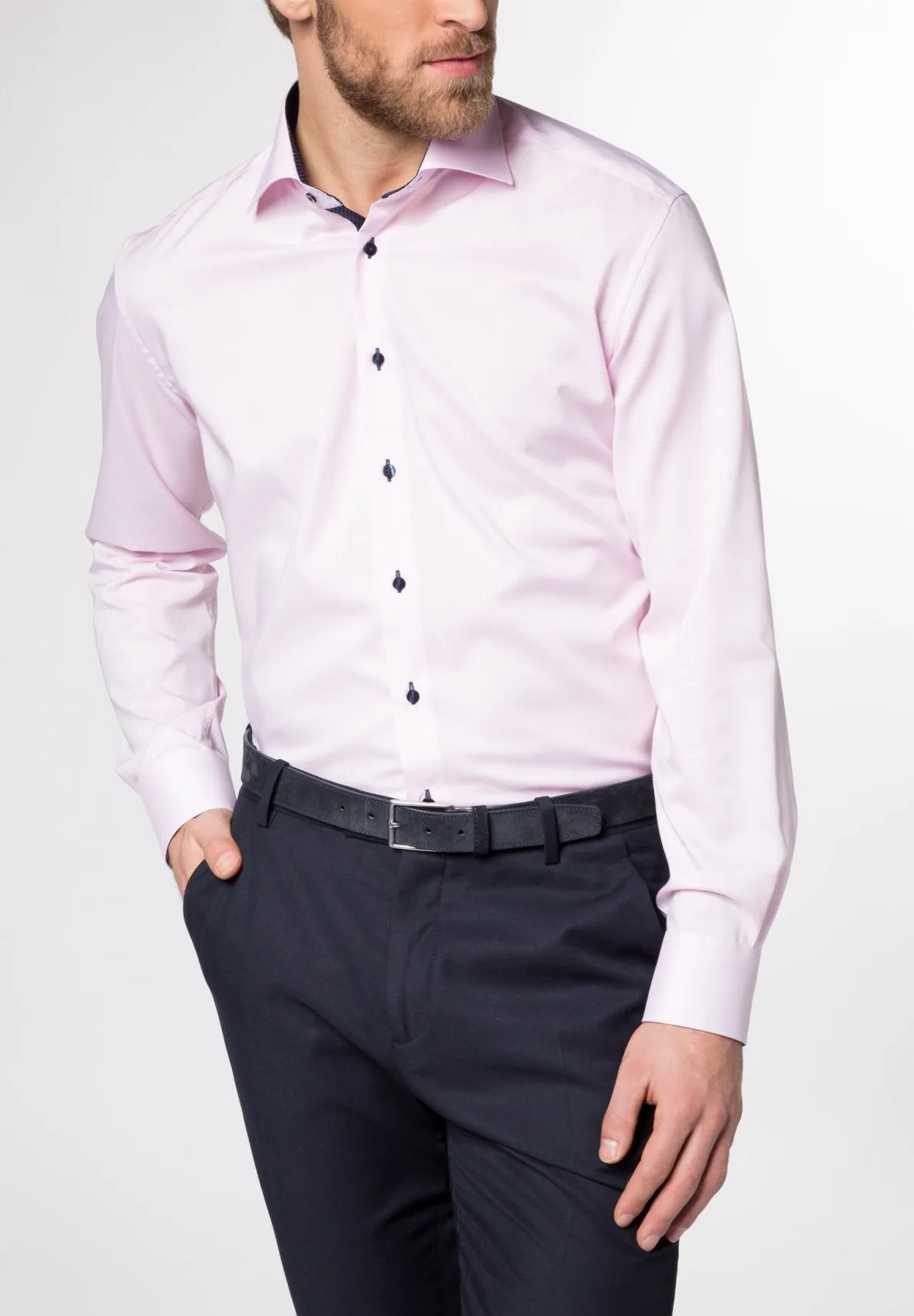 ETERNA - Chemise manches longues Modern Fit - Rose