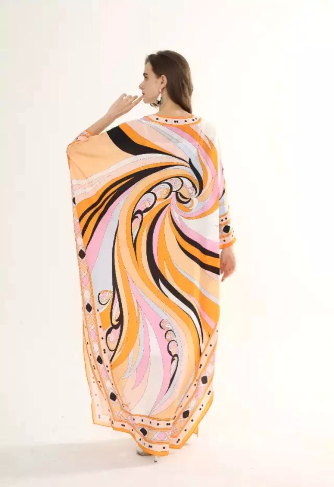 Ethnic Print Colorful Maxi Loose Dress