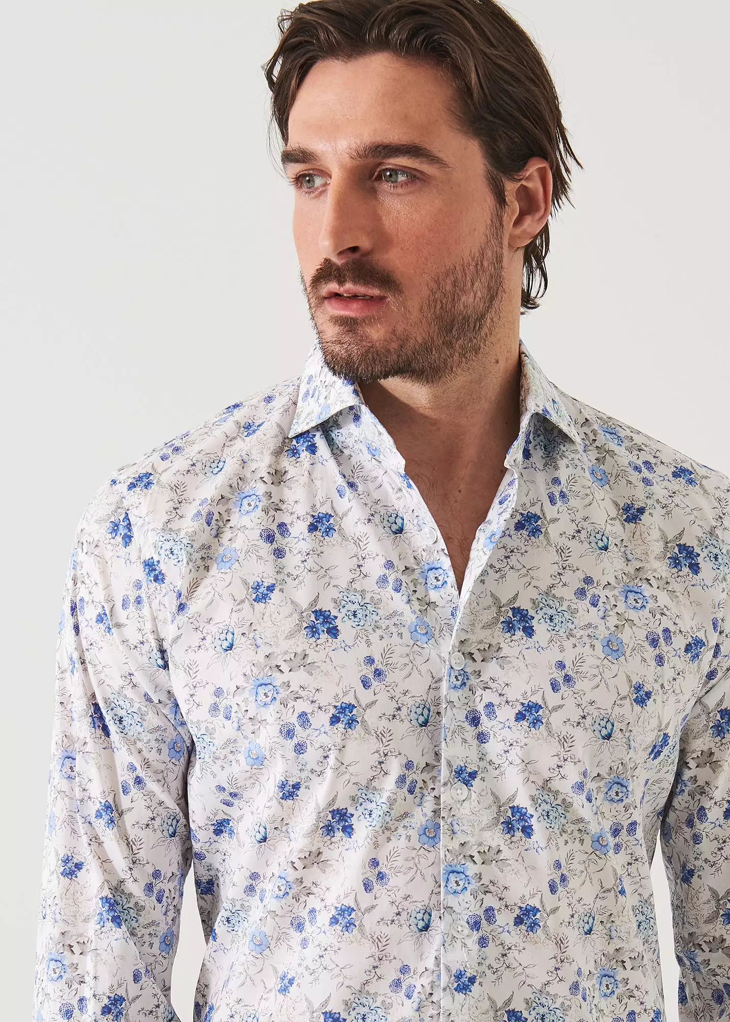 FLORAL LONG SLEEVE COTTON SHIRT