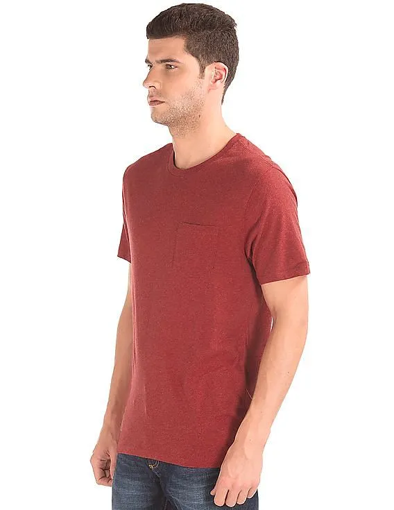 GAP Men Red Crewneck Pocket Tee