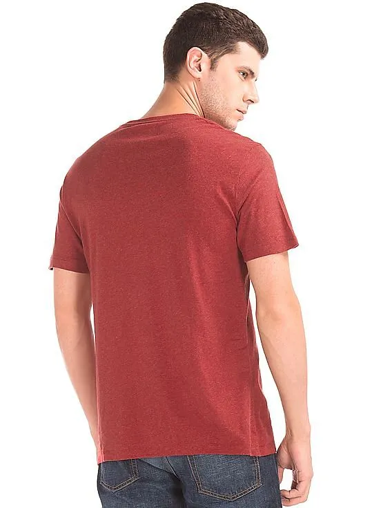 GAP Men Red Crewneck Pocket Tee