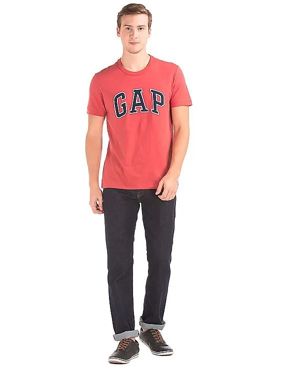 GAP Men Red Logo Crew Neck Tee