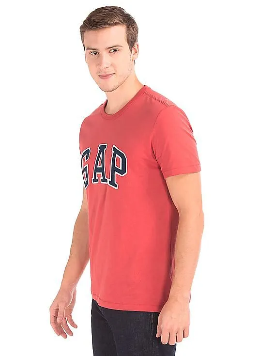 GAP Men Red Logo Crew Neck Tee