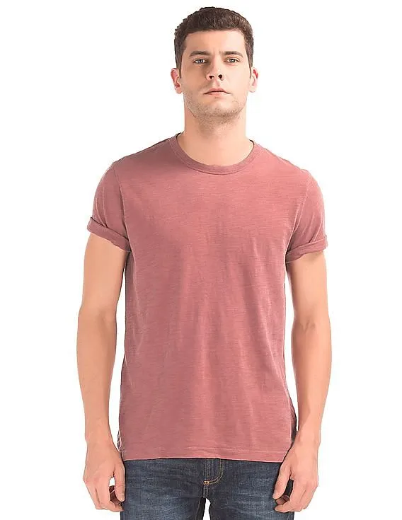 GAP Men Red Slub Jersey Crewneck Tee