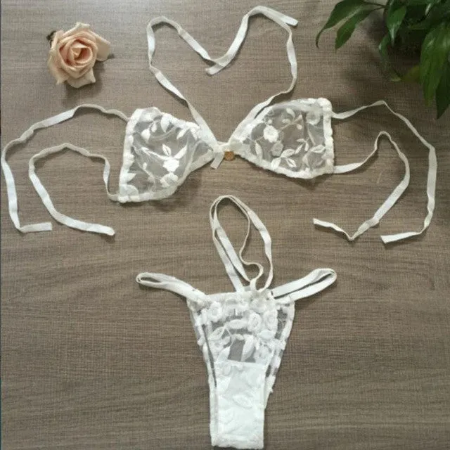 Gothic Hollow Lace Underwear Bra Sexy Lingerie Tangas Women Sexy Women Sleepwear Set Nuisette Sexy#121 SM6