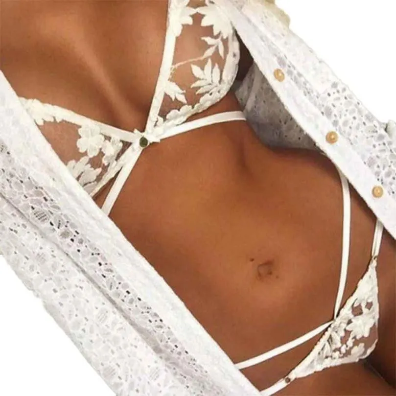 Gothic Hollow Lace Underwear Bra Sexy Lingerie Tangas Women Sexy Women Sleepwear Set Nuisette Sexy#121 SM6