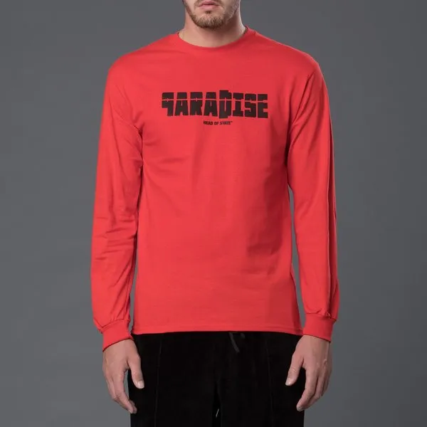 Head of State+ Paradise Long Sleeve Tee Shirt - Red