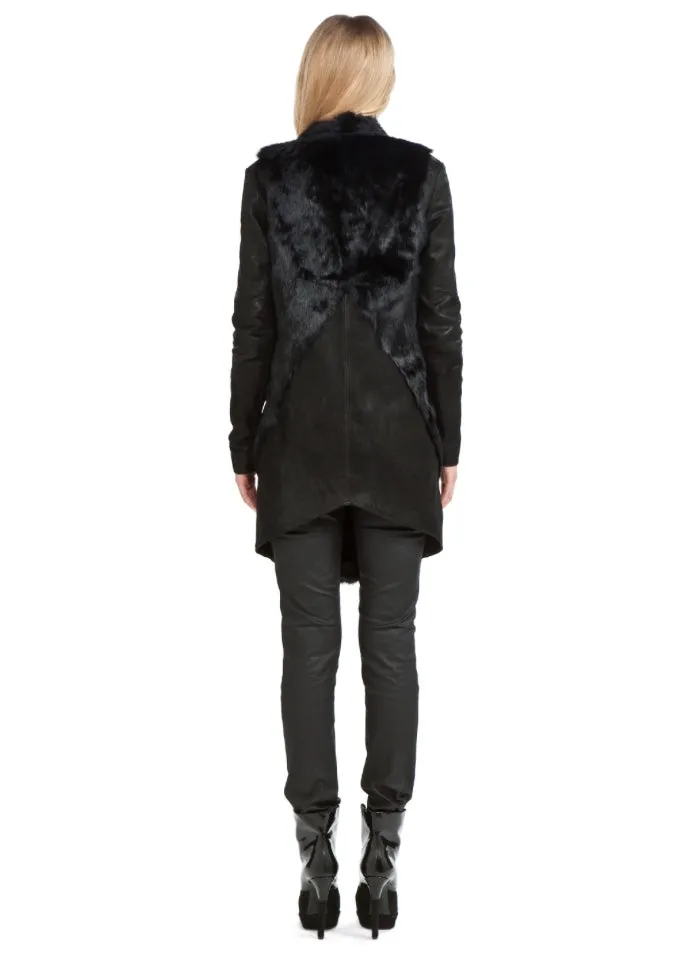 Helmut Lang Fur Leather Combo Coat