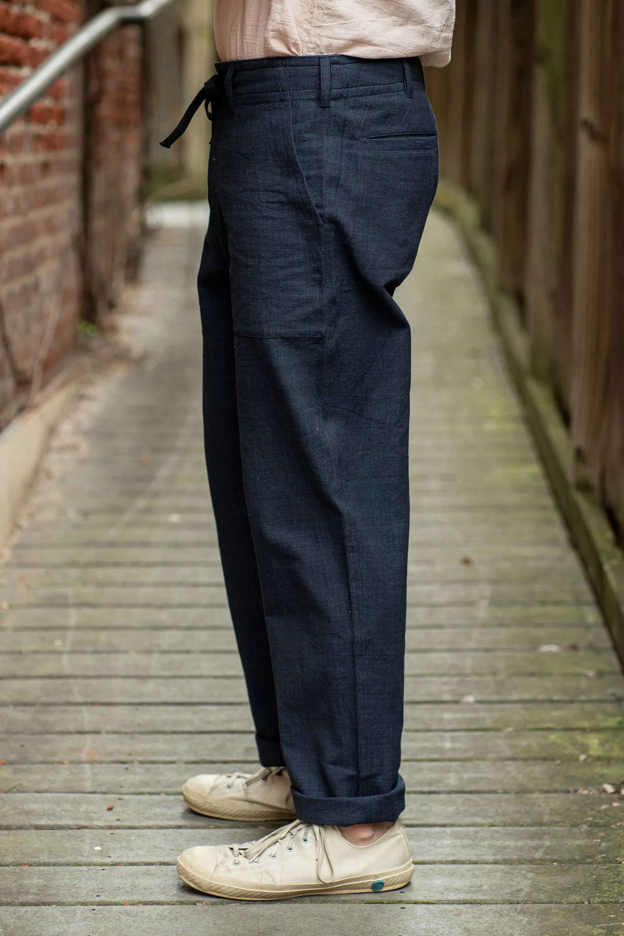 Indi + Ash Obelisk Pant -  Iron/Indigo Handwoven Canvas