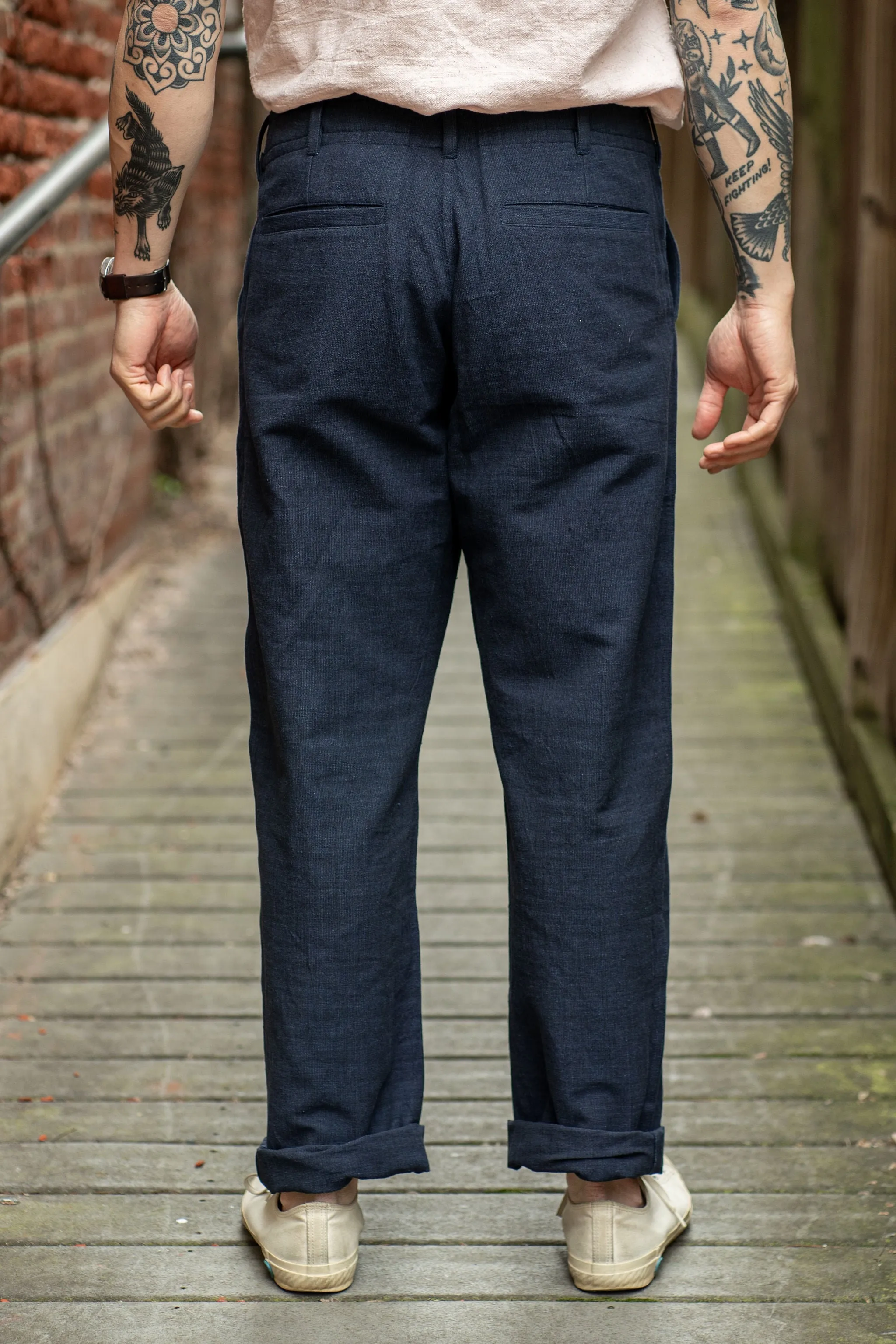 Indi + Ash Obelisk Pant -  Iron/Indigo Handwoven Canvas