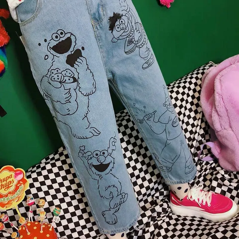 JAPANESE HARAJUKU CARTOON JEANS BY63057