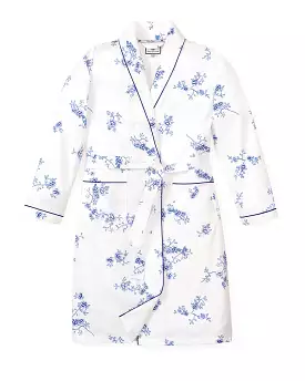 Kid's Twill Robe in Indigo Floral