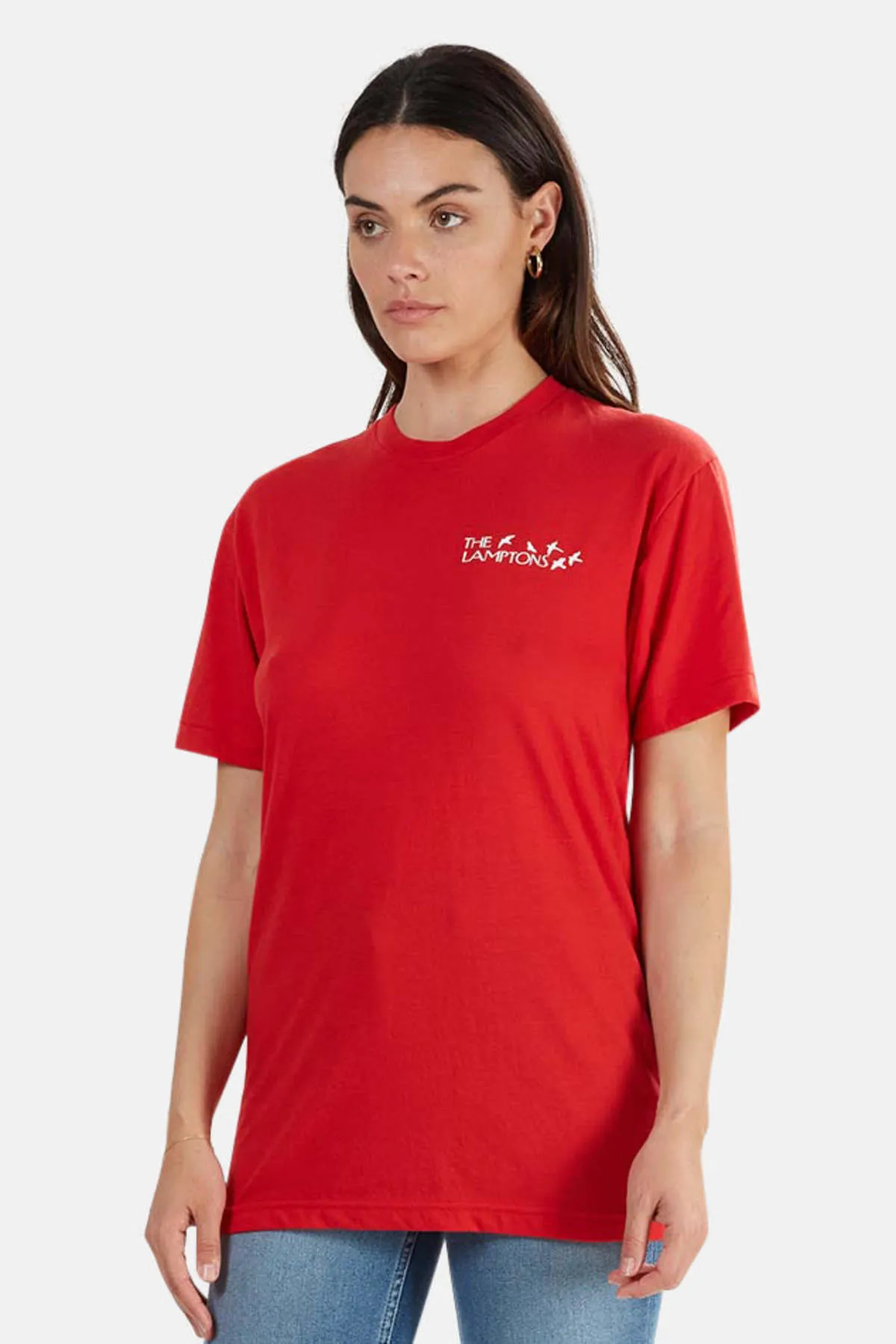 Lamptons Crewneck Tee - Red/White