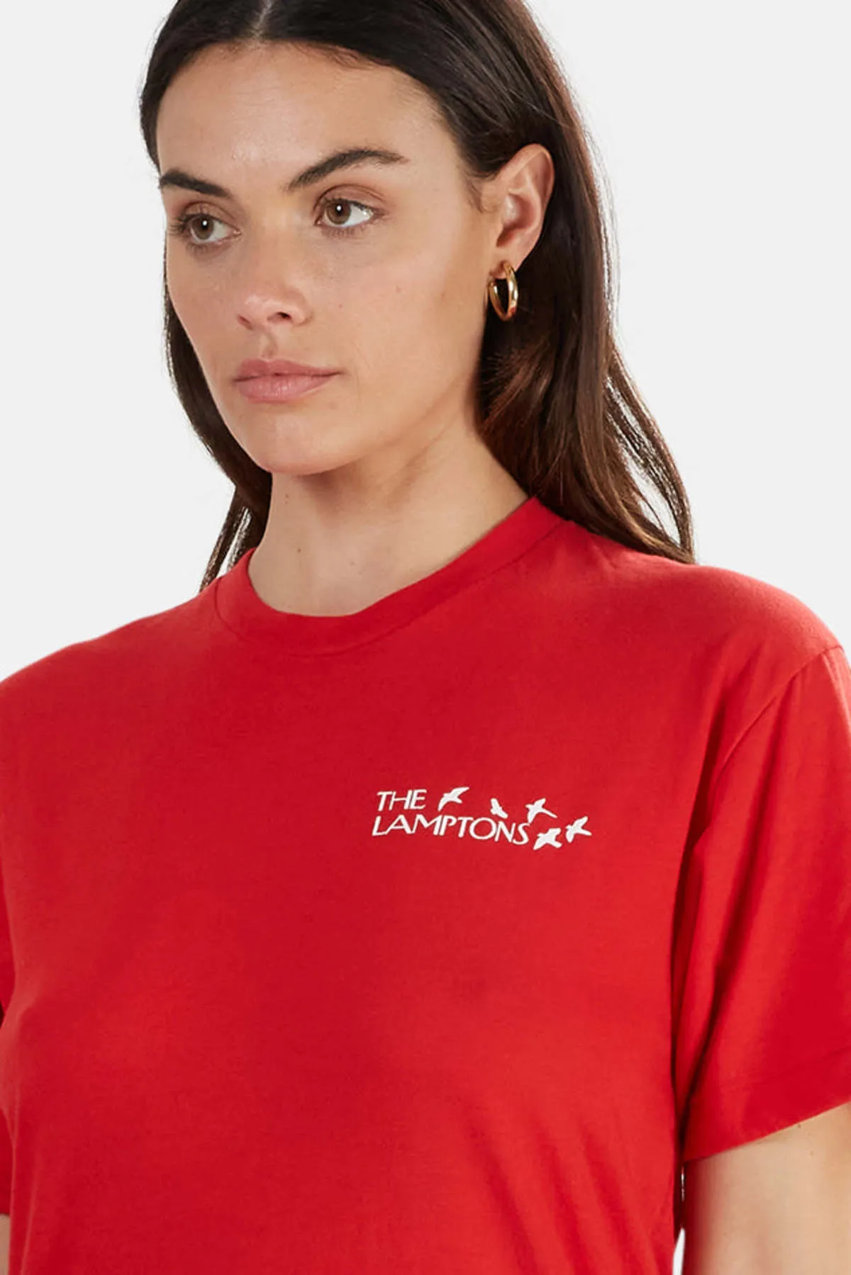 Lamptons Crewneck Tee - Red/White