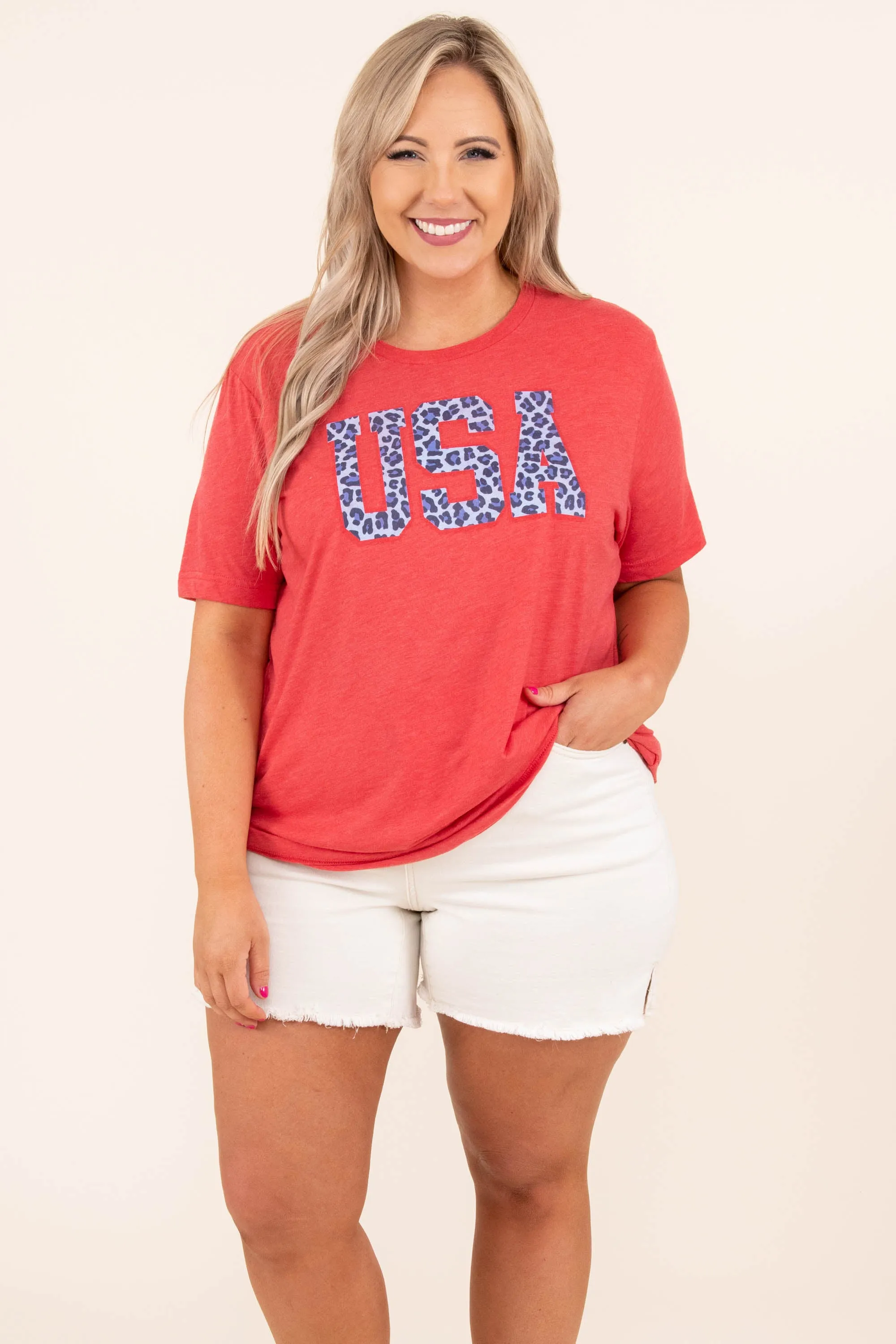 Liberty Leopard Tee, Red