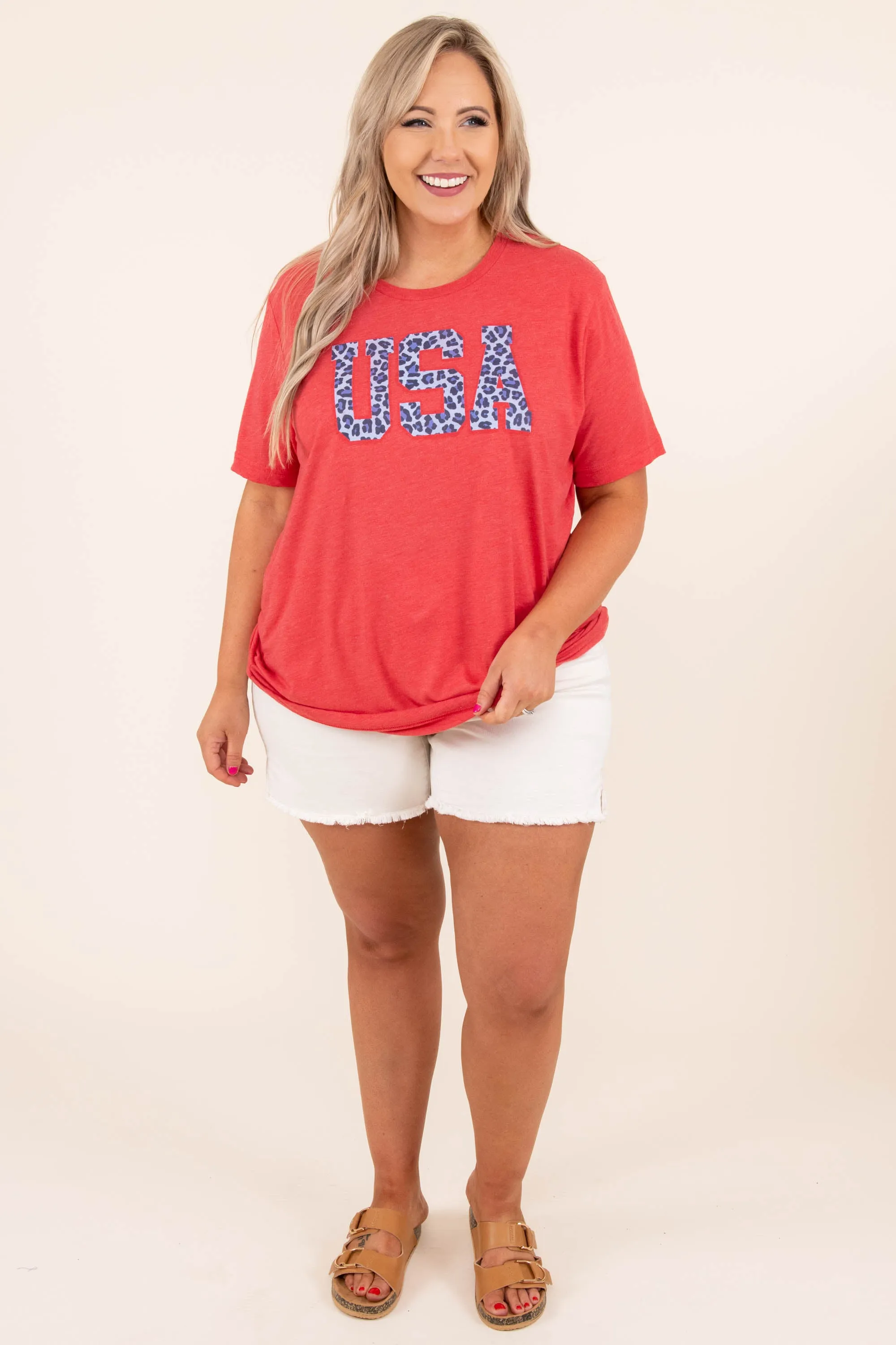 Liberty Leopard Tee, Red