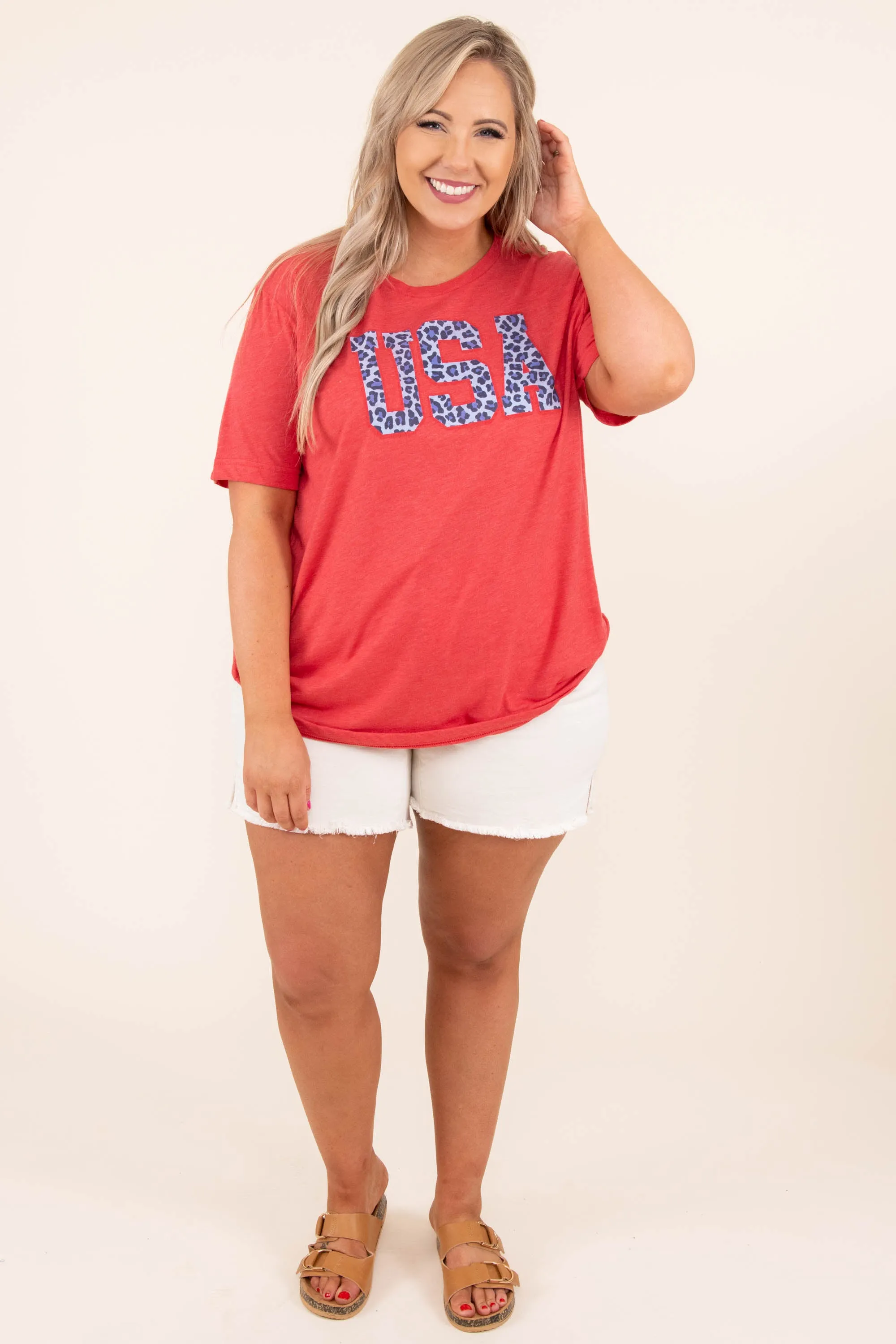 Liberty Leopard Tee, Red