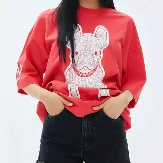 LifeWork Bulldog Tee Red