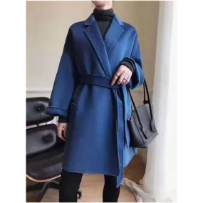 Longline winter wool coat for women