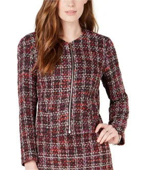 Maison Jules Womens Tweed Zip Jacket