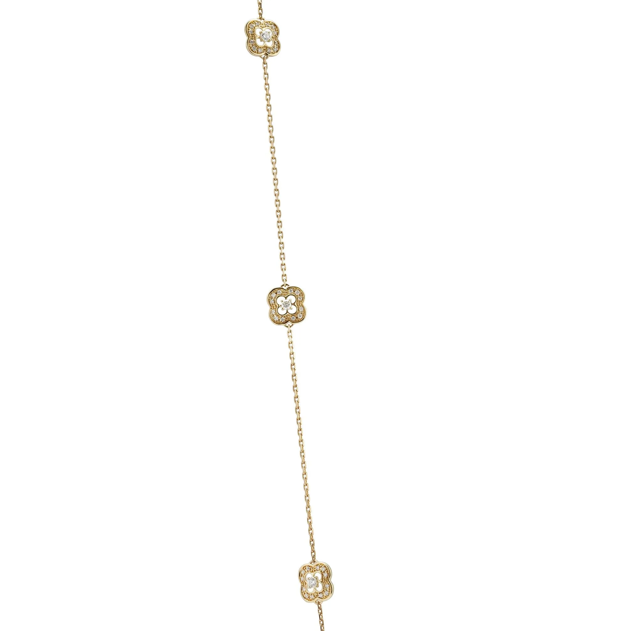 Mauboussin 18K Yellow Gold Diamond Floral Long Necklace