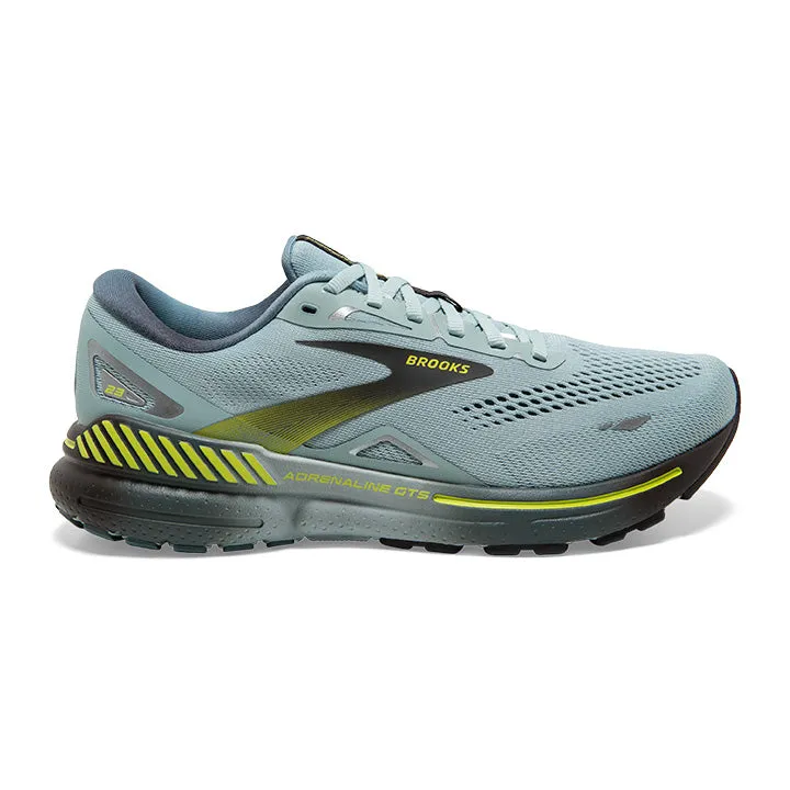 Men's Brooks Adrenaline GTS 23, Cloud Blue/Goblin Blue/Lime, 11.5 D Medium