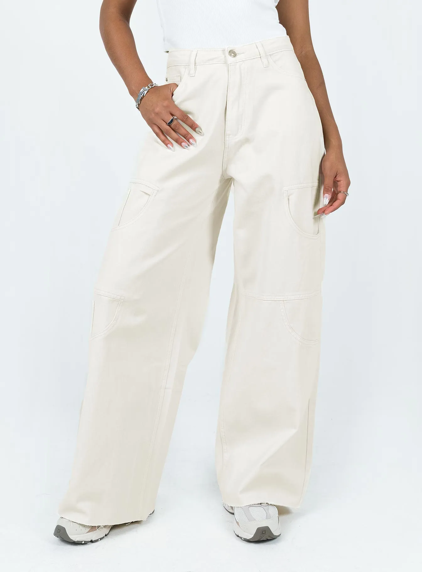 Meyer Wide Leg Jeans Beige